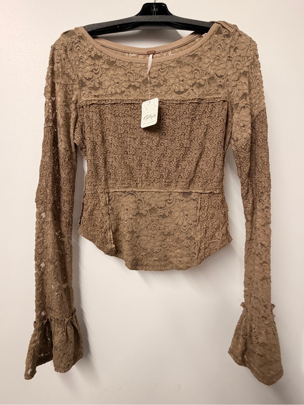 Free People Lace Layering Long Sleeve in Dutch Cocoa - Picture 4 of 10